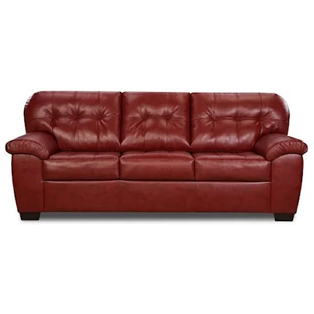 Faux Leather Tufted Contemporary Sofa